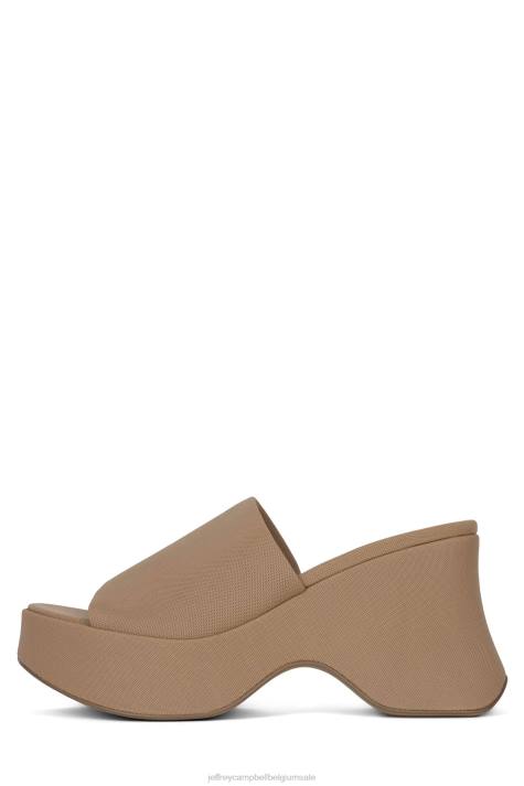vrouwen Jeffrey Campbell 6tien-2 beige gaas V2LZ41 platform sandaal