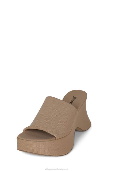 vrouwen Jeffrey Campbell 6tien-2 beige gaas V2LZ41 platform sandaal