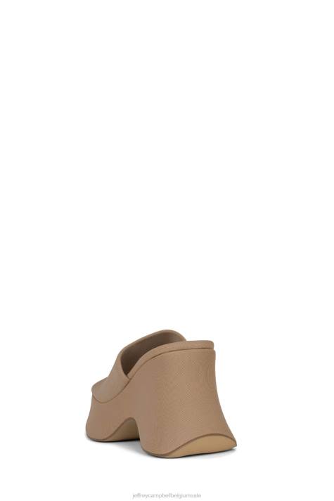 vrouwen Jeffrey Campbell 6tien-2 beige gaas V2LZ41 platform sandaal