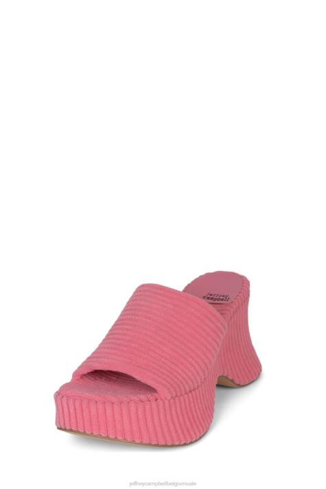 vrouwen Jeffrey Campbell 6tien-2 roze gestreepte badstof V2LZ38 platform sandaal