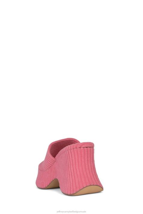 vrouwen Jeffrey Campbell 6tien-2 roze gestreepte badstof V2LZ38 platform sandaal