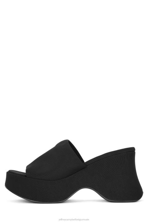 vrouwen Jeffrey Campbell 6tien-2 zwart gaas V2LZ39 platform sandaal
