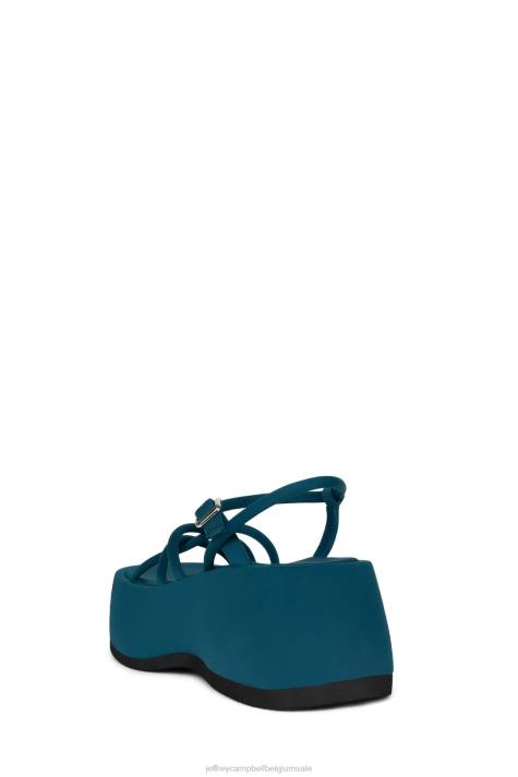 vrouwen Jeffrey Campbell Gloeien blauwgroen neopreen V2LZ251 platform sandaal