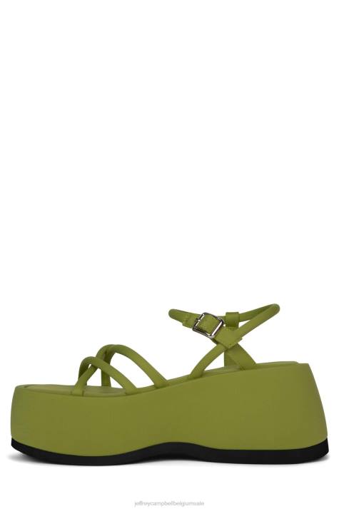 vrouwen Jeffrey Campbell Gloeien chartreuse neopreen V2LZ253 platform sandaal
