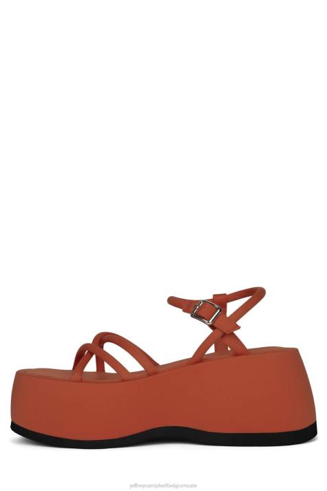 vrouwen Jeffrey Campbell Gloeien oranje neopreen V2LZ252 platform sandaal