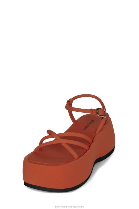 vrouwen Jeffrey Campbell Gloeien oranje neopreen V2LZ252 platform sandaal
