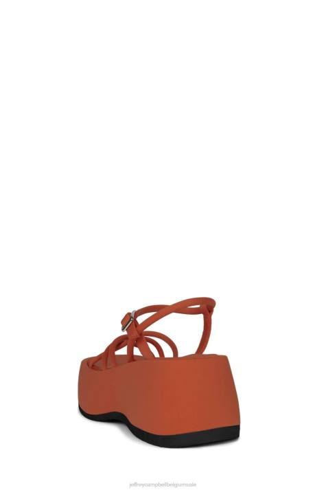 vrouwen Jeffrey Campbell Gloeien oranje neopreen V2LZ252 platform sandaal