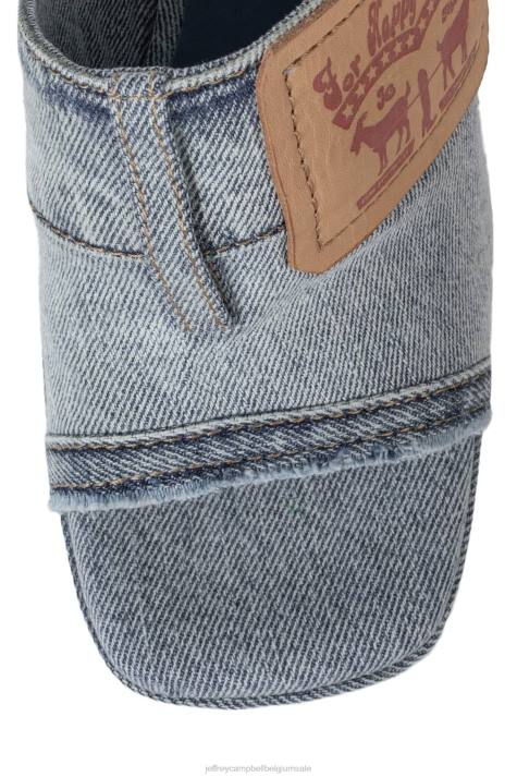 vrouwen Jeffrey Campbell achterzak lichtblauwe denim tan V2LZ935 platform sandaal