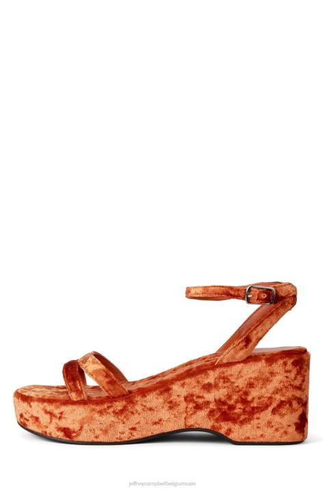 vrouwen Jeffrey Campbell activeren donker natuurlijk geplet fluweel V2LZ933 platform sandaal