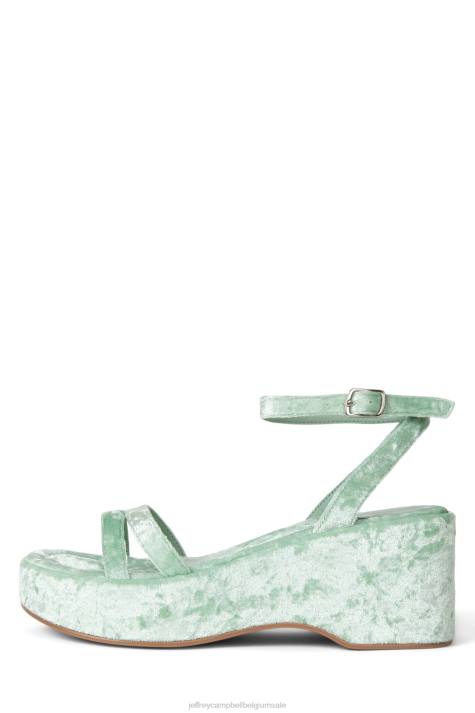 vrouwen Jeffrey Campbell activeren mint geplet fluweel V2LZ934 platform sandaal