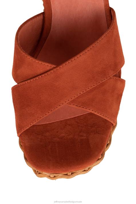 vrouwen Jeffrey Campbell amma-2w oranje suède V2LZ1099 platform sandaal