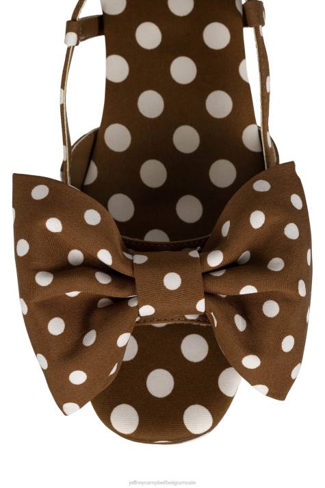 vrouwen Jeffrey Campbell anjer bruin witte stip V2LZ1089 platform sandaal