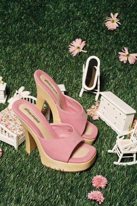 vrouwen Jeffrey Campbell anna roze denim V2LZ1130 platform sandaal