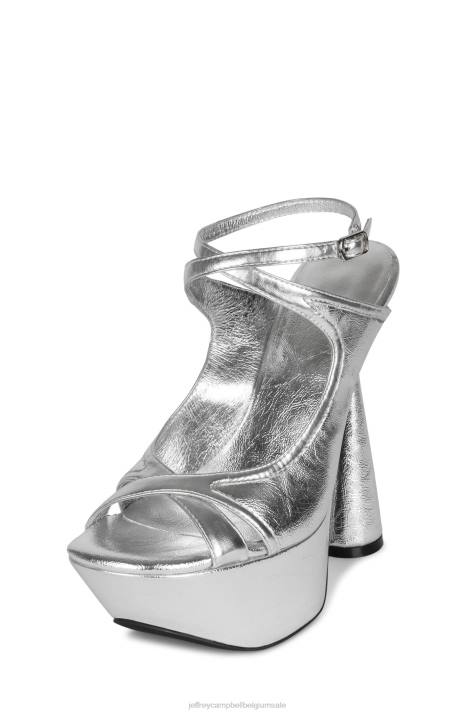 vrouwen Jeffrey Campbell atmosfeer zilver metallic V2LZ1033 platform sandaal
