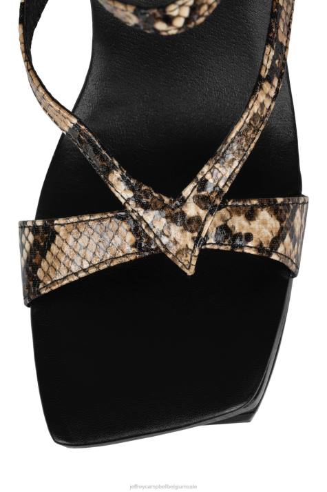 vrouwen Jeffrey Campbell baldadigheid bruine slang V2LZ985 platform sandaal