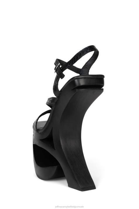 vrouwen Jeffrey Campbell baldadigheid zwarte slang V2LZ986 platform sandaal