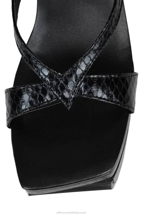 vrouwen Jeffrey Campbell baldadigheid zwarte slang V2LZ986 platform sandaal