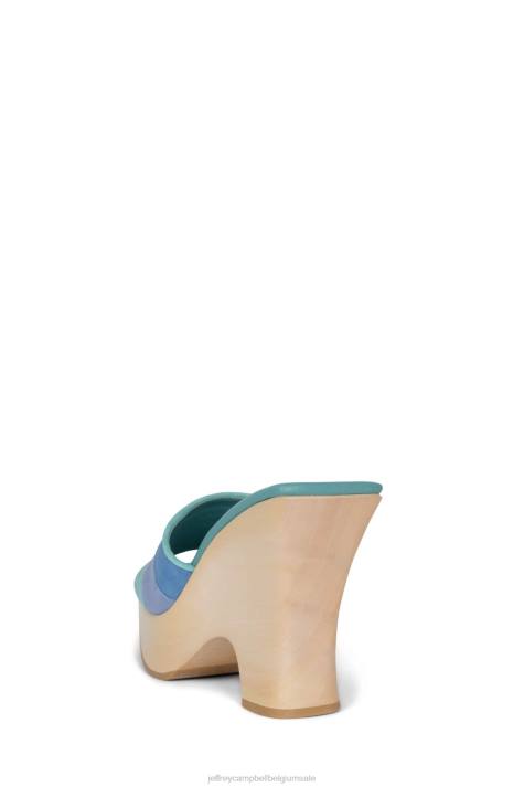 vrouwen Jeffrey Campbell blokkeren blauw mint suède combo V2LZ112 platform sandaal