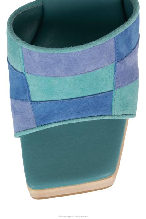 vrouwen Jeffrey Campbell blokkeren blauw mint suède combo V2LZ112 platform sandaal