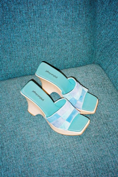 vrouwen Jeffrey Campbell blokkeren zand natuurlijke suède combo V2LZ111 platform sandaal