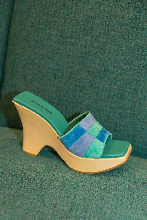 vrouwen Jeffrey Campbell blokkeren zand natuurlijke suède combo V2LZ111 platform sandaal