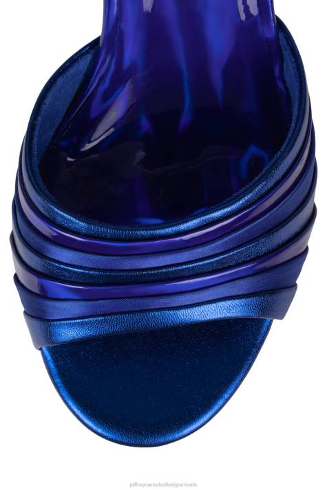 vrouwen Jeffrey Campbell boogie-down blauwe metallic combinatie V2LZ1043 platform sandaal