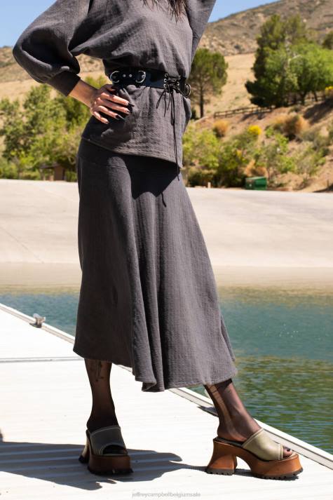 vrouwen Jeffrey Campbell cola khaki V2LZ1056 platform sandaal