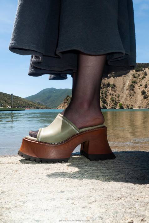 vrouwen Jeffrey Campbell cola khaki V2LZ1056 platform sandaal