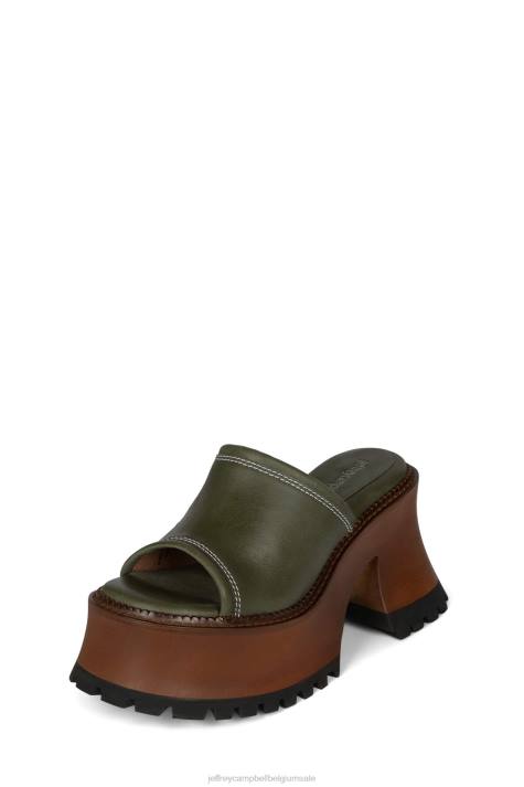 vrouwen Jeffrey Campbell cola khaki V2LZ1056 platform sandaal