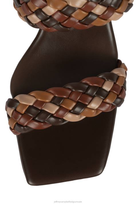 vrouwen Jeffrey Campbell delicatesse bruine combi V2LZ1112 platform sandaal