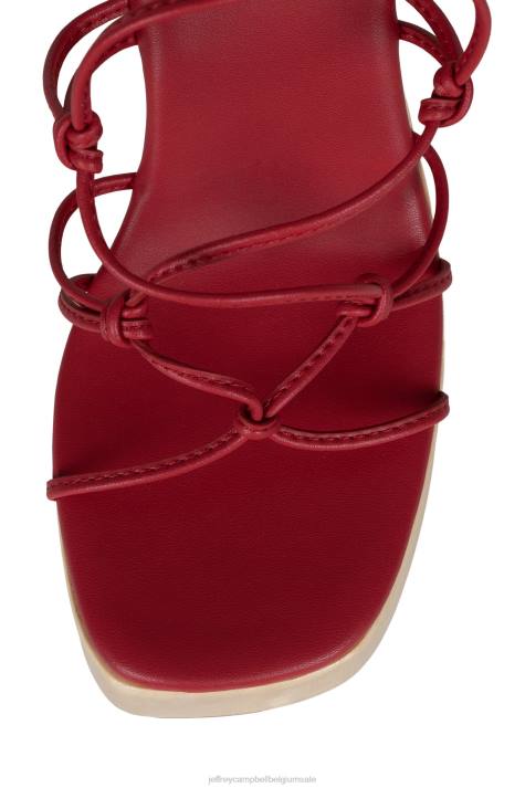 vrouwen Jeffrey Campbell dhawn rood natuurlijk V2LZ1135 platform sandaal