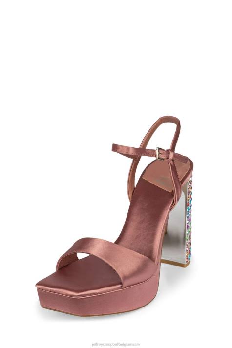 vrouwen Jeffrey Campbell dia's roze satijn helder multi V2LZ1159 platform sandaal