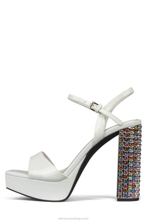 vrouwen Jeffrey Campbell dia's wit pat pastel multi V2LZ1160 platform sandaal