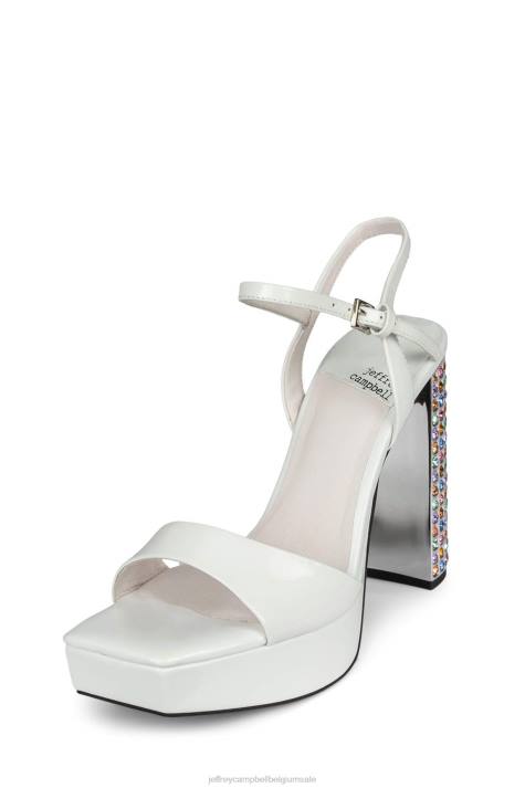 vrouwen Jeffrey Campbell dia's wit pat pastel multi V2LZ1160 platform sandaal