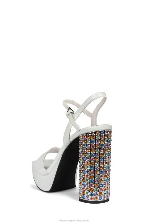 vrouwen Jeffrey Campbell dia's wit pat pastel multi V2LZ1160 platform sandaal