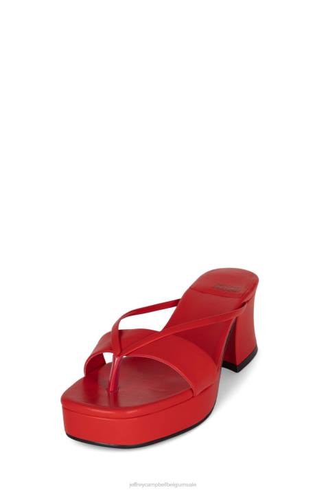 vrouwen Jeffrey Campbell dierlijk rood V2LZ998 platform sandaal