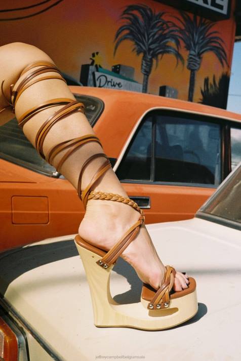 vrouwen Jeffrey Campbell doolhoven helder goud multi V2LZ955 platform sandaal