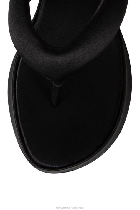 vrouwen Jeffrey Campbell druppelen zwart satijn V2LZ37 platform sandaal