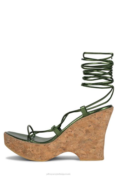vrouwen Jeffrey Campbell ecuador-hoi groen metaalachtig V2LZ1054 platform sandaal