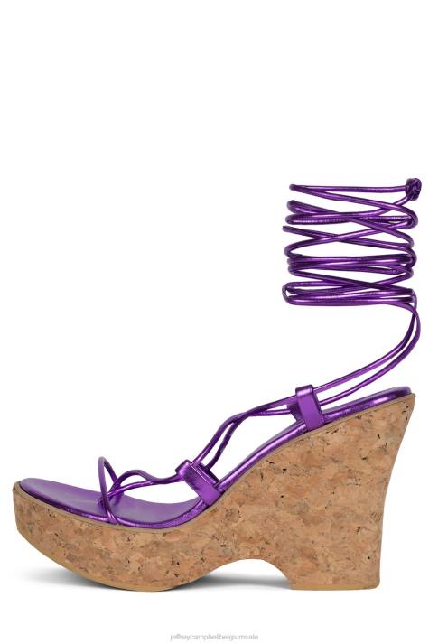 vrouwen Jeffrey Campbell ecuador-hoi paars metaalachtig V2LZ1055 platform sandaal