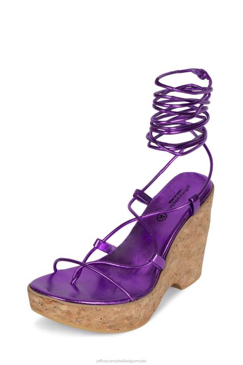 vrouwen Jeffrey Campbell ecuador-hoi paars metaalachtig V2LZ1055 platform sandaal