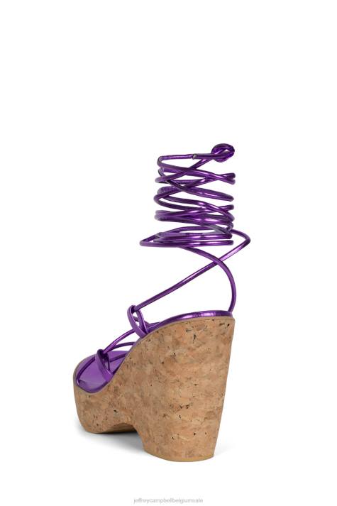 vrouwen Jeffrey Campbell ecuador-hoi paars metaalachtig V2LZ1055 platform sandaal