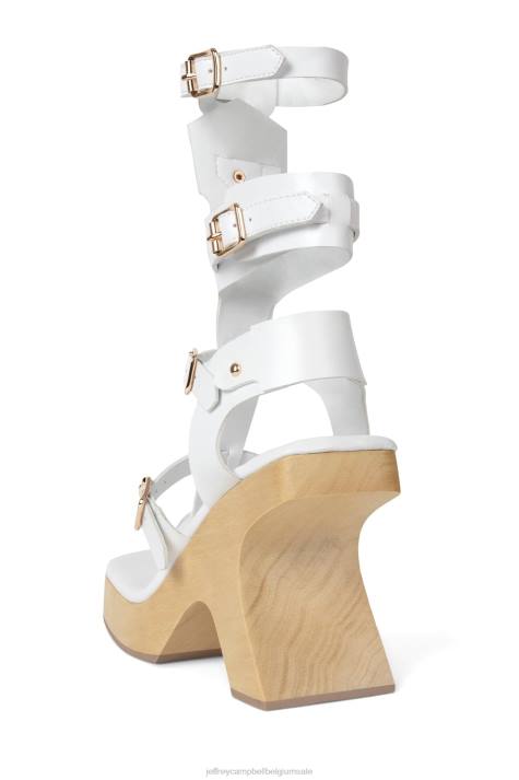 vrouwen Jeffrey Campbell elementen wit V2LZ219 platform sandaal