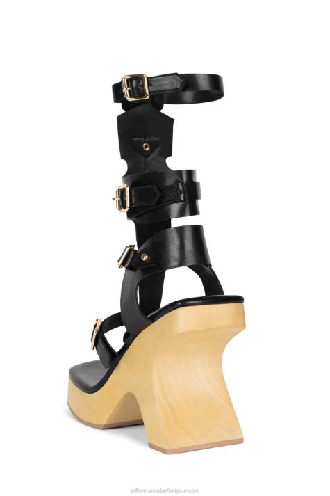 vrouwen Jeffrey Campbell elementen zwart V2LZ220 platform sandaal