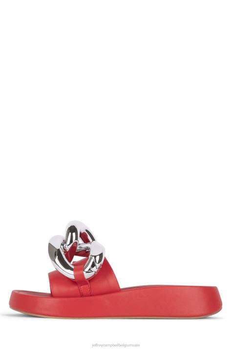 vrouwen Jeffrey Campbell epirus rood zilver V2LZ1209 platform sandaal