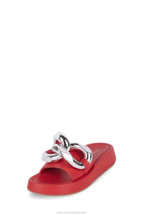 vrouwen Jeffrey Campbell epirus rood zilver V2LZ1209 platform sandaal