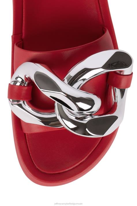 vrouwen Jeffrey Campbell epirus rood zilver V2LZ1209 platform sandaal