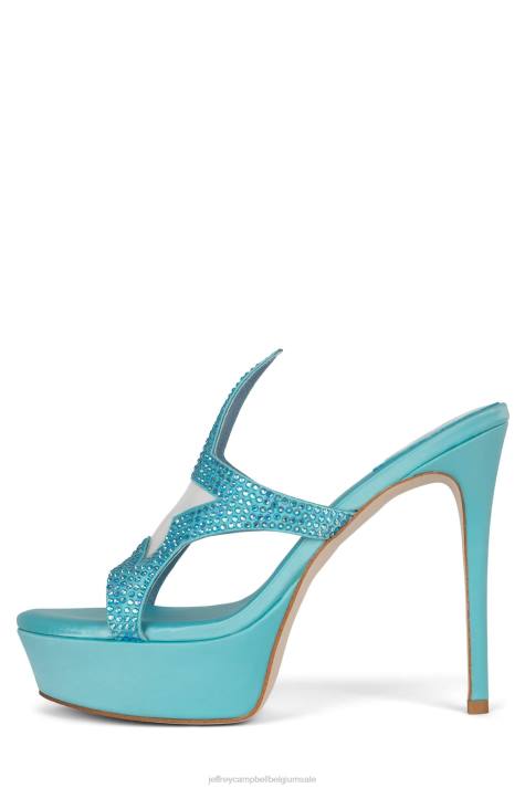 vrouwen Jeffrey Campbell fameaholic blauw satijn blauw V2LZ1036 platform sandaal