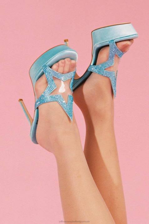 vrouwen Jeffrey Campbell fameaholic blauw satijn blauw V2LZ1036 platform sandaal