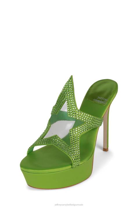 vrouwen Jeffrey Campbell fameaholic groen satijn groen V2LZ1034 platform sandaal